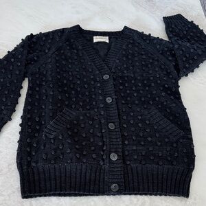 Misha And Puff  Popcorn Knit Long Cardigan in Carbon Black  With Tags